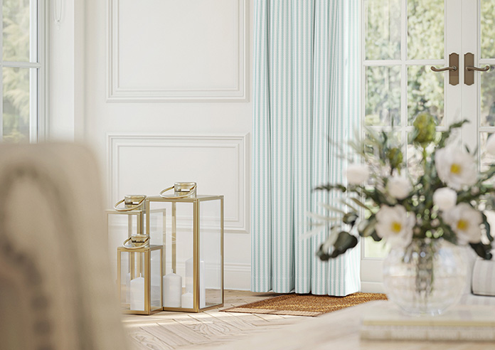 Lace Stripes, Duck Egg - Made to Measure Curtains - Image 5